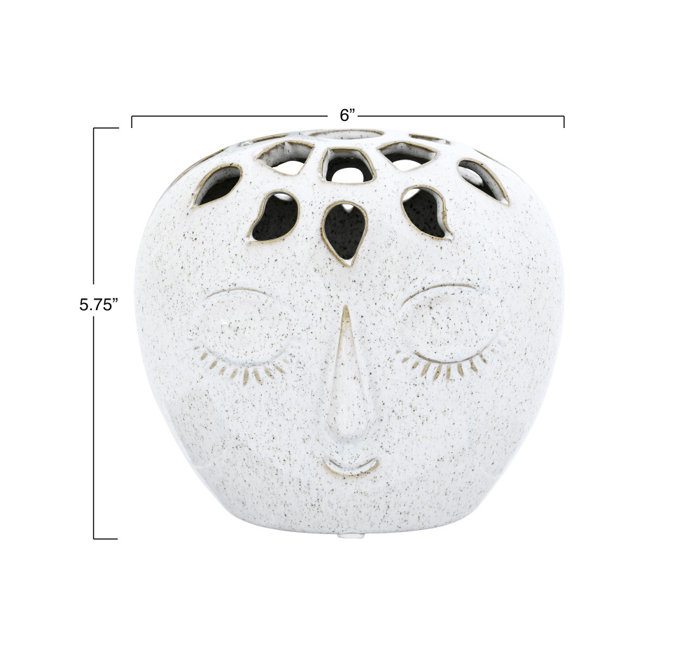 Trinx Ayah Stoneware Smiling Face Vase with Multiple Openings Wayfair